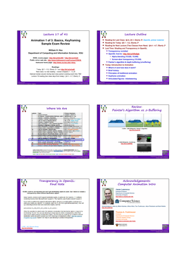 Animation 1 of 3: Basics, Keyframing Sample Exam Review