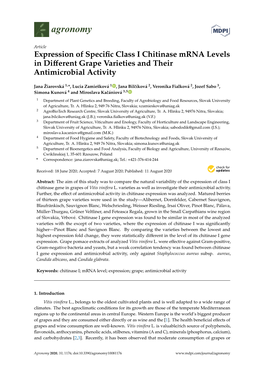 Expression of Specific Class I Chitinase Mrna Levels in Different