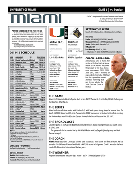 UNIVERSITY of MIAMI GAME 6 | Vs. Purdue - Page 2