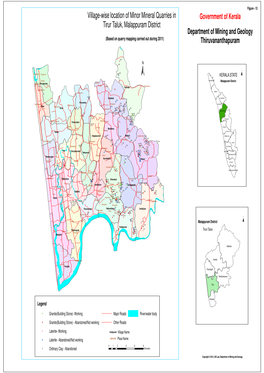 Village-Wise Location of Minor Mineral Quarries in Tirur Taluk