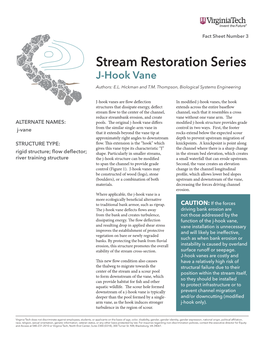 Stream Restoration Series J-Hook Vane Authors: E.L