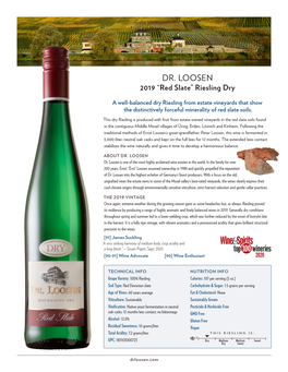 Red Slate” Riesling Dry