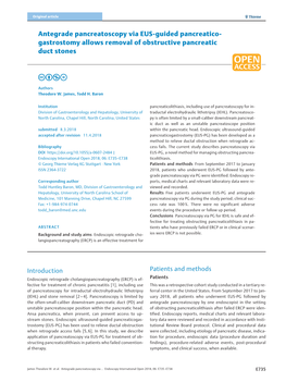 Gastrostomy Allows Removal of Obstructive Pancreatic Duct Stones