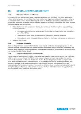 10. Social Impact Assessment