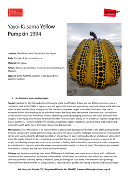 Yayoi Kusama Yellow Pumpkin 1994