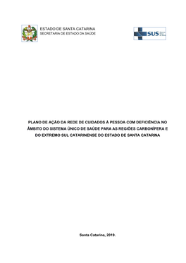 Plano De Ação Da Rede De Cuidados À Pessoa Com Deficiência No