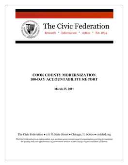 Cook County Modernization 100-Day Accountability Report
