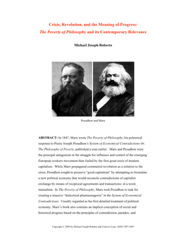 The Poverty of Philosophy and Its Contemporary Relevance