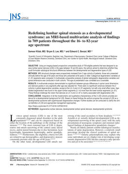 Redefining Lumbar Spinal Stenosis As a Developmental Syndrome