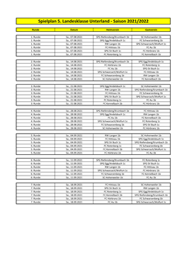 Spielplan 5. Landesklasse Unterland - Saison 2021/2022