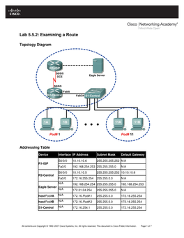 Lab 5.5.2: Examining a Route