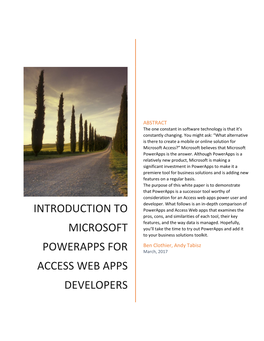 Introduction to Microsoft Powerapps for Access Web Apps Developers