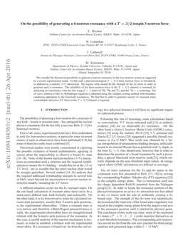 On the Possibility of Generating a 4-Neutron Resonance with a {\Boldmath $ T= 3/2$} Isospin 3-Neutron Force