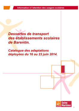 Dessertes De Transport Des Établissements Scolaires De Barentin