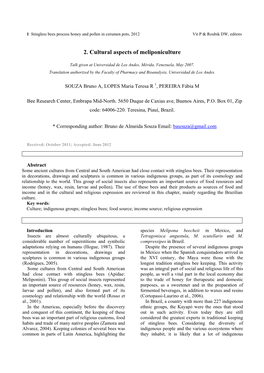 2. Cultural Aspects of Meliponiculture