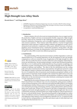 High-Strength Low-Alloy Steels