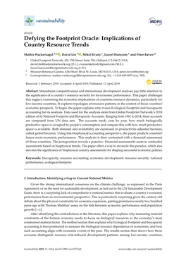 Defying the Footprint Oracle: Implications of Country Resource Trends