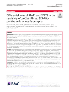 Vs. BCR-ABL-Positive Cells to Interferon Alpha