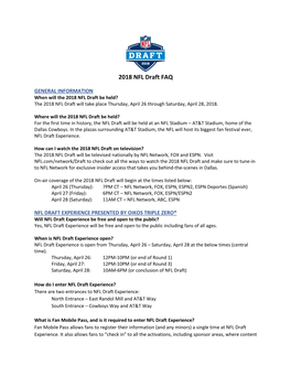 2018 NFL Draft FAQ