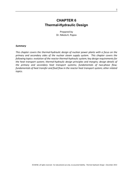 CHAPTER 6 Thermal-Hydraulic Design