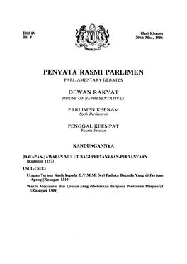 Penyata Rasmi Parlimen Parliamentary Debates