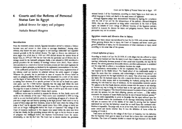 Courts and the Reform of Personal Status Law in Egypt : Judicial Divorce for Injury and Polygamy in : Giunchi E