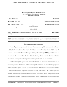 4:18-Cv-00342-KGB Document 76 Filed 09/11/19 Page 1 of 6