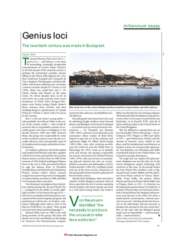 Genius Loci the Twentieth Century Was Made in Budapest