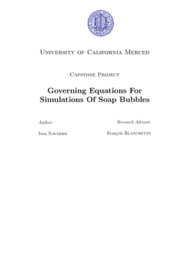 Governing Equations for Simulations of Soap Bubbles