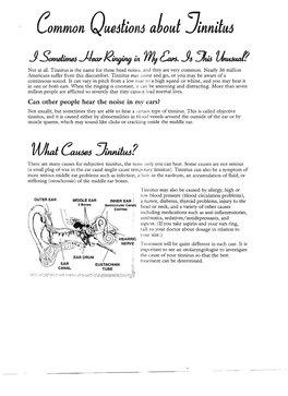 Can Other People Hear the Noise in My Ears? Not Usually, but Sometimes They Are Able to Hear a (Ertant Type Oftinnitus