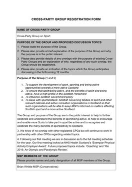 Cross-Party Group Registration Form