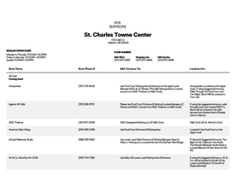 Complete List of Stores Located at St. Charles Towne Center