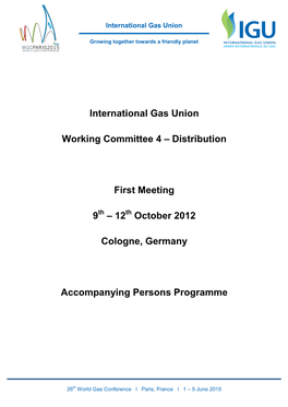 IGU WOC4 – Bochum, Monday to Friday