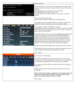 DVR Network Setup Connect the DVR to a Router Using a Networking