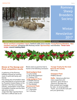 Romney Sheep Breeders Society Winter Newsletter 2017