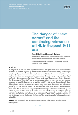 “New Norms” and the Continuing Relevance of IHL in the Post-9/11