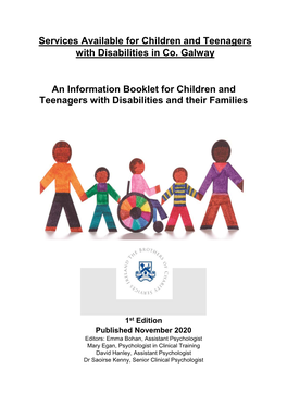Information Booklet for Children and Teenagers with Disabilities and Their Families