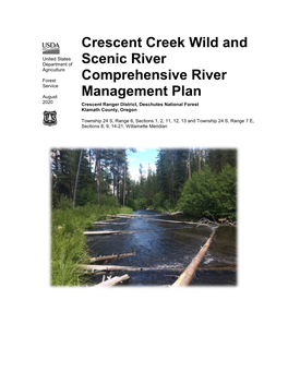 Crescent Creek Management Plan, Oregon