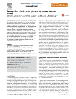 Recognition of Microbial Glycans by Soluble Human Lectins