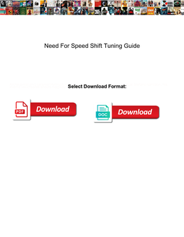 Need for Speed Shift Tuning Guide