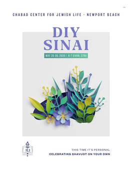 Diy Sinai May 28–30, 2020 | 6–7 Sivan, 5780