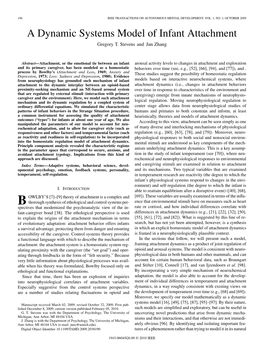 A Dynamic Systems Model of Infant Attachment Gregory T