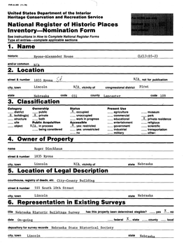 National Register of Historic Places Inventory Nomination Form