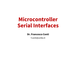 Microcontroller Serial Interfaces