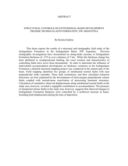 Abstract Structural Controls on Extensional