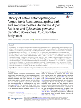 Efficacy of Native Entomopathogenic Fungus, Isaria Fumosorosea, Against