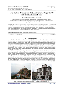 Investigation of Structural and Architectural Properties of Historical Kastamonu Houses