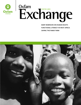 MARY ROBINSON on HUMAN RIGHTS FUNCTIONAL LITERACY in WEST AFRICA SAVING the FAMILY FARM W V Boston, MA021 We 26 MAIN OFFICE ©2003 Oxfamamerica