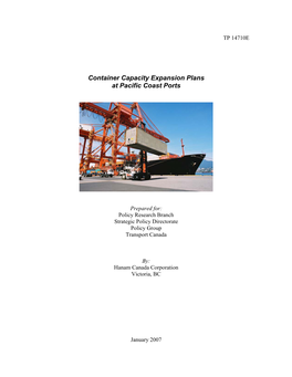 Container Capacity Expansion Plans at Pacific Coast Ports