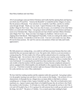 1/2/66 Dear Mom, Kathleen and Aunt Mary: All of Your Packages Came